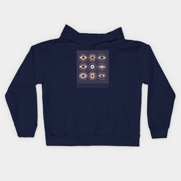 Graphic Ophthalmology Kids Hoodie by Brafdesign